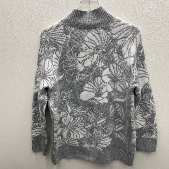 Liz Claiborne Mock Neck Long Sleeve Floral Sweater Size Large - Picture 8 of 9